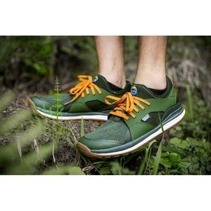 NEW Womens Lems Mesa Stretch Knit Mesh Lace Up Sneaker Forest